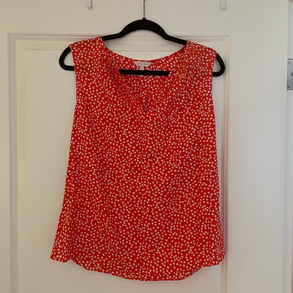 Rebecca Taylor red silk printed top